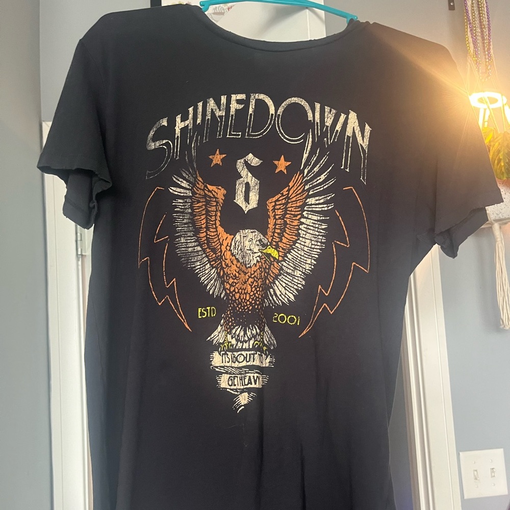 Shinedown band T-shirt with frayed detailing